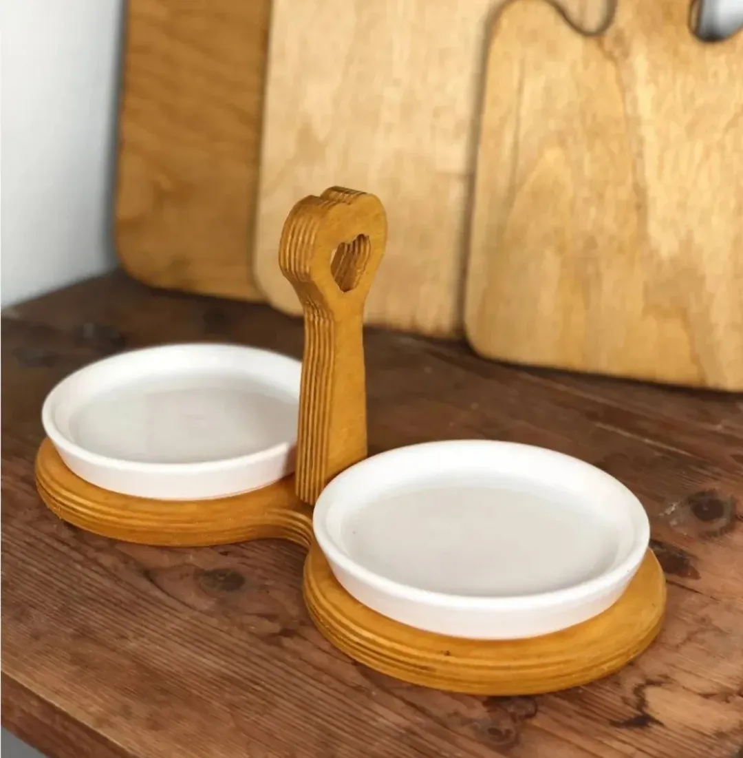 اردو خوری دو خونه زیر چوبی دسته دار