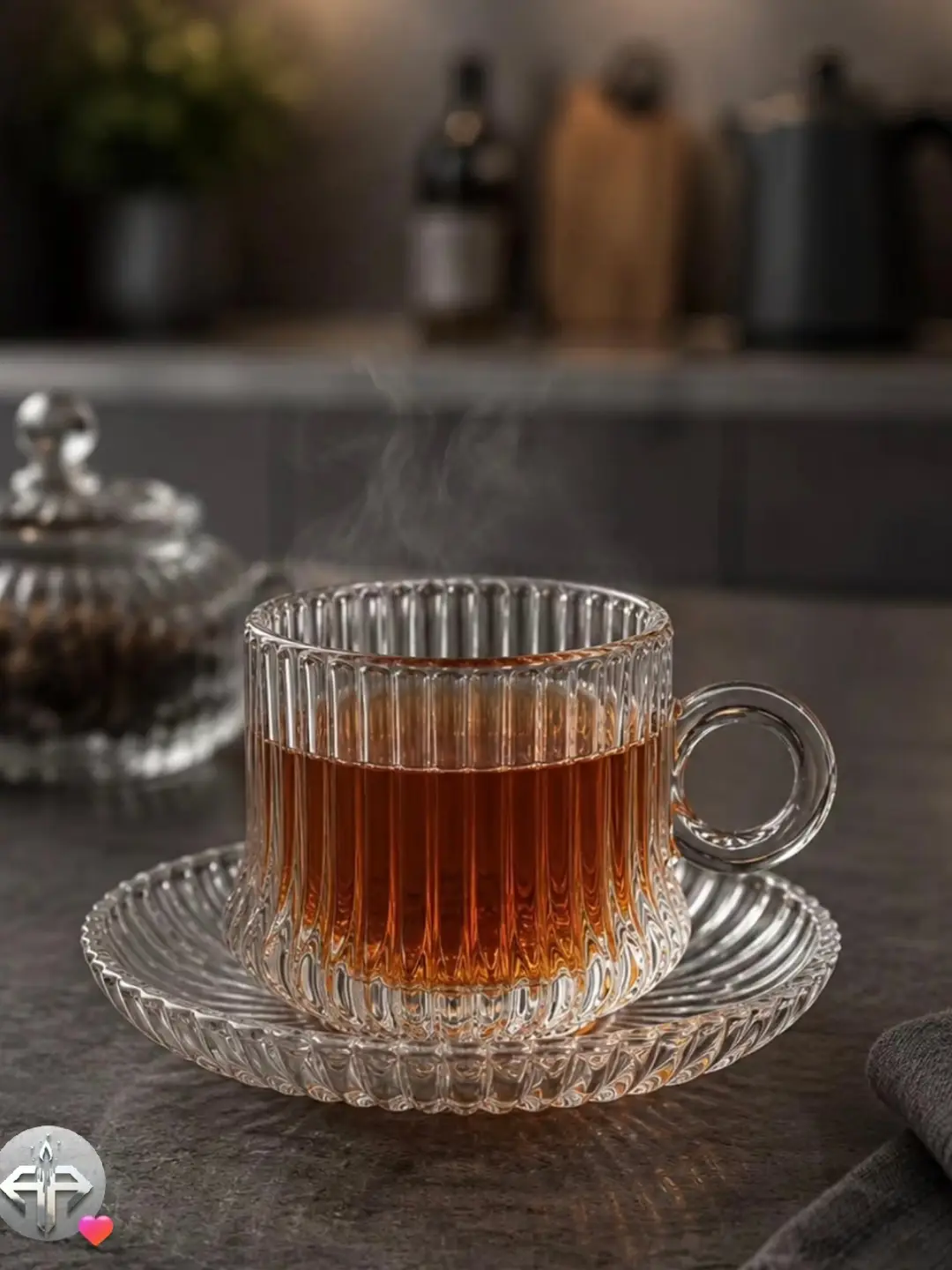 چای خوری بلور با زیره برند زنگان ۱۲ پارچه